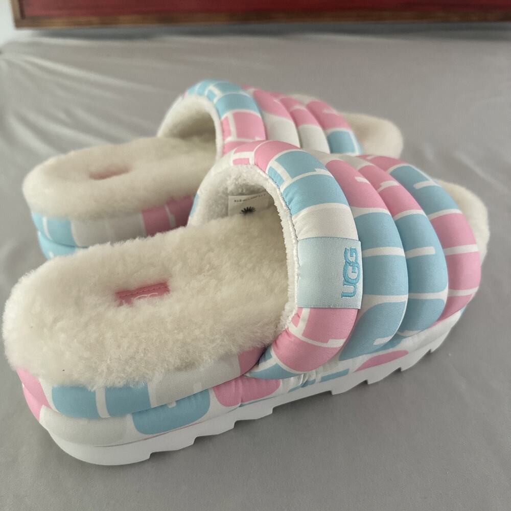 UGG Women's Maxi Pride Slide Logo Platform Slides Slippers 1127076 Rainbow Sz 10